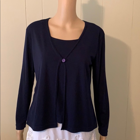 JKLA California Tops - JKLA California Navy blue knit blouse